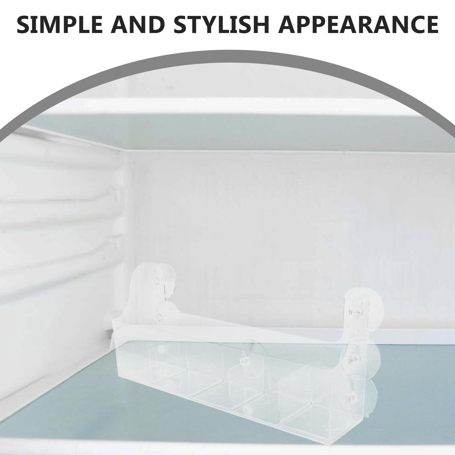 Organisateur Frigo Transparent avec Ventouses Séparateurs Amovibles pour Bouteilles Huile Épices et Boissons Étagère Facile à Nettoyer Acrylique Résistant