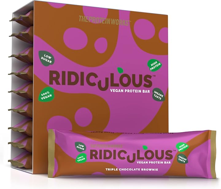 Barretta proteica vegana ridiculous 9 pezzi the protein works FODVEGBARTCB9PACK