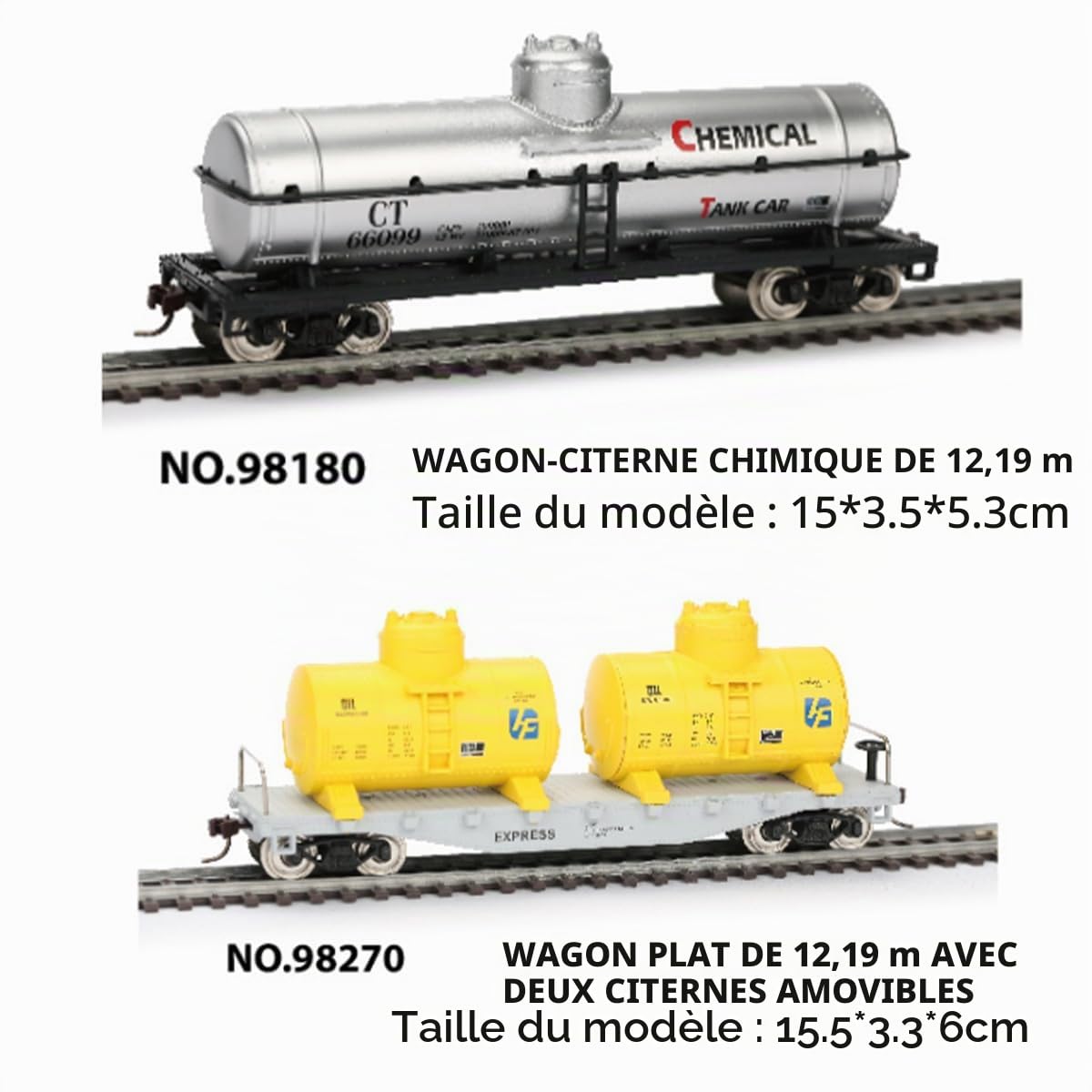 YUTT 1/87 HO Ensemble de locomotive à vapeur – Train électrique complet avec contrôle de vitesse réglable, rails métalliques et voitures cargo pour adolescents et adultes