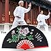 Produktbild Chinesischer Fächer Tai Chi Fan, Chinesische Kung Fu Kampfkunst Fan Bambus Seide Fan Rechte Hand Wushu Tanz Leistung Pratice Training Folding Fan Hand Fan kung-fu fächer für Leistung, Tanz, Geschenk