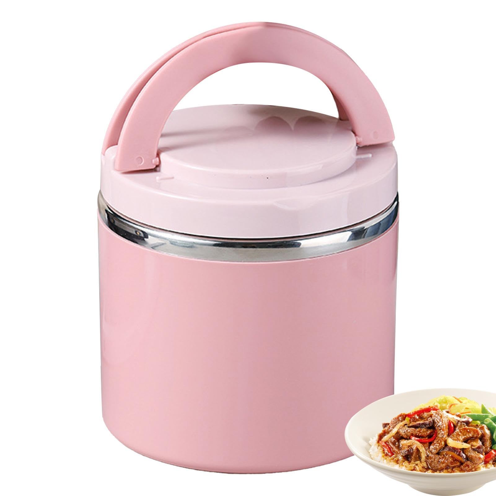 Hitburu Lunch Box Hot Food Container | Box Food Container with Lid, 630ml Breakfast Cup Lunch Container Food Jar, Box Stainless Steel, Insulated Food Jars Thermo for Oatmeal Soup Meal
