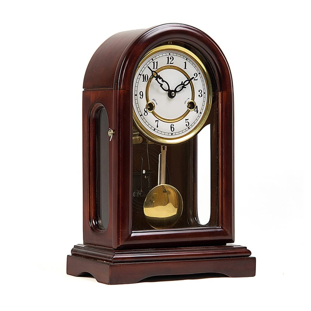 Reloj de péndulo mecánico retro de metal para mesa de despacho