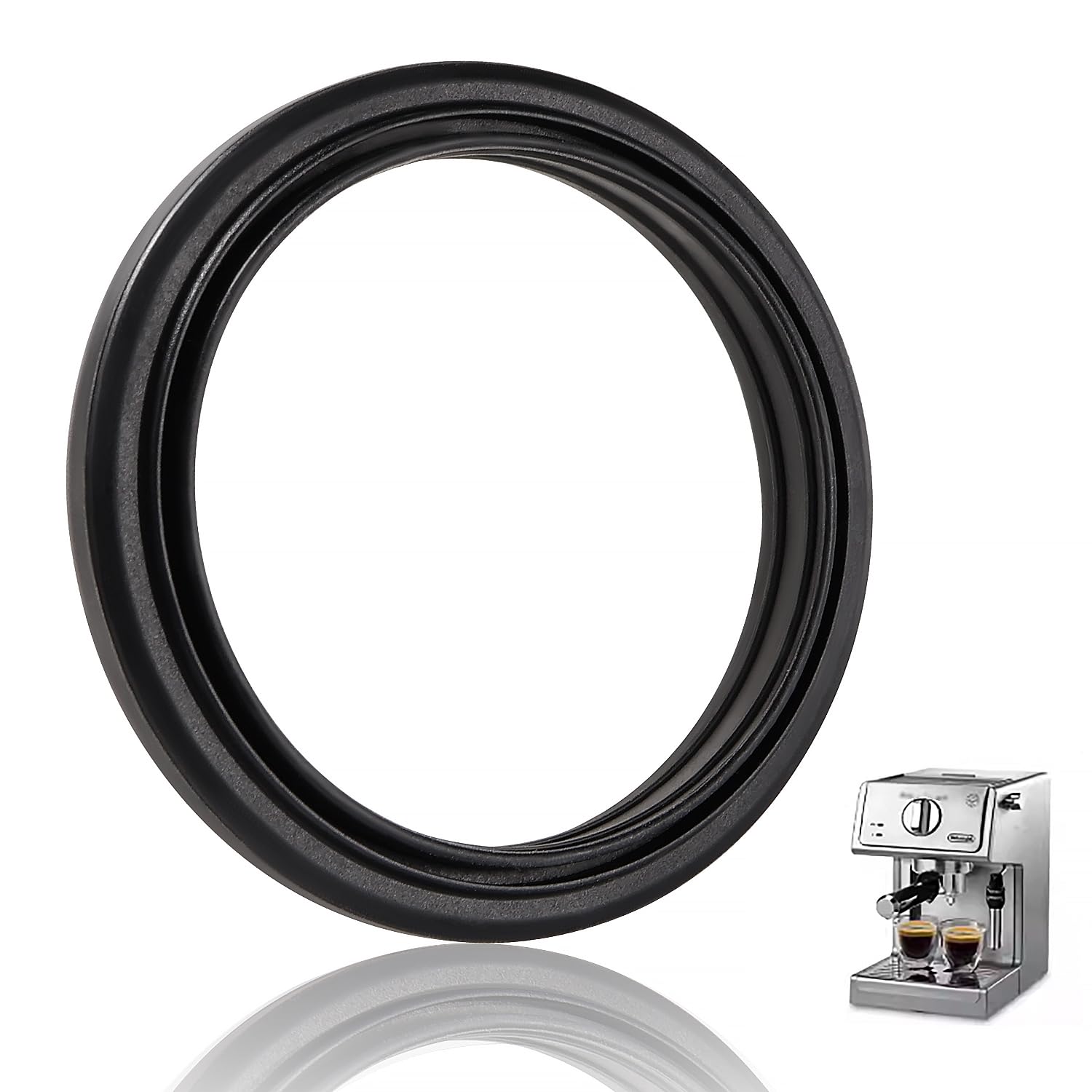 Lyeteung 47mm Silicone Steam Ring, Grouphead Gasket, Brew Group Head Seal Gasket, Compatible with Delonghi Dedica EC680/685, Black