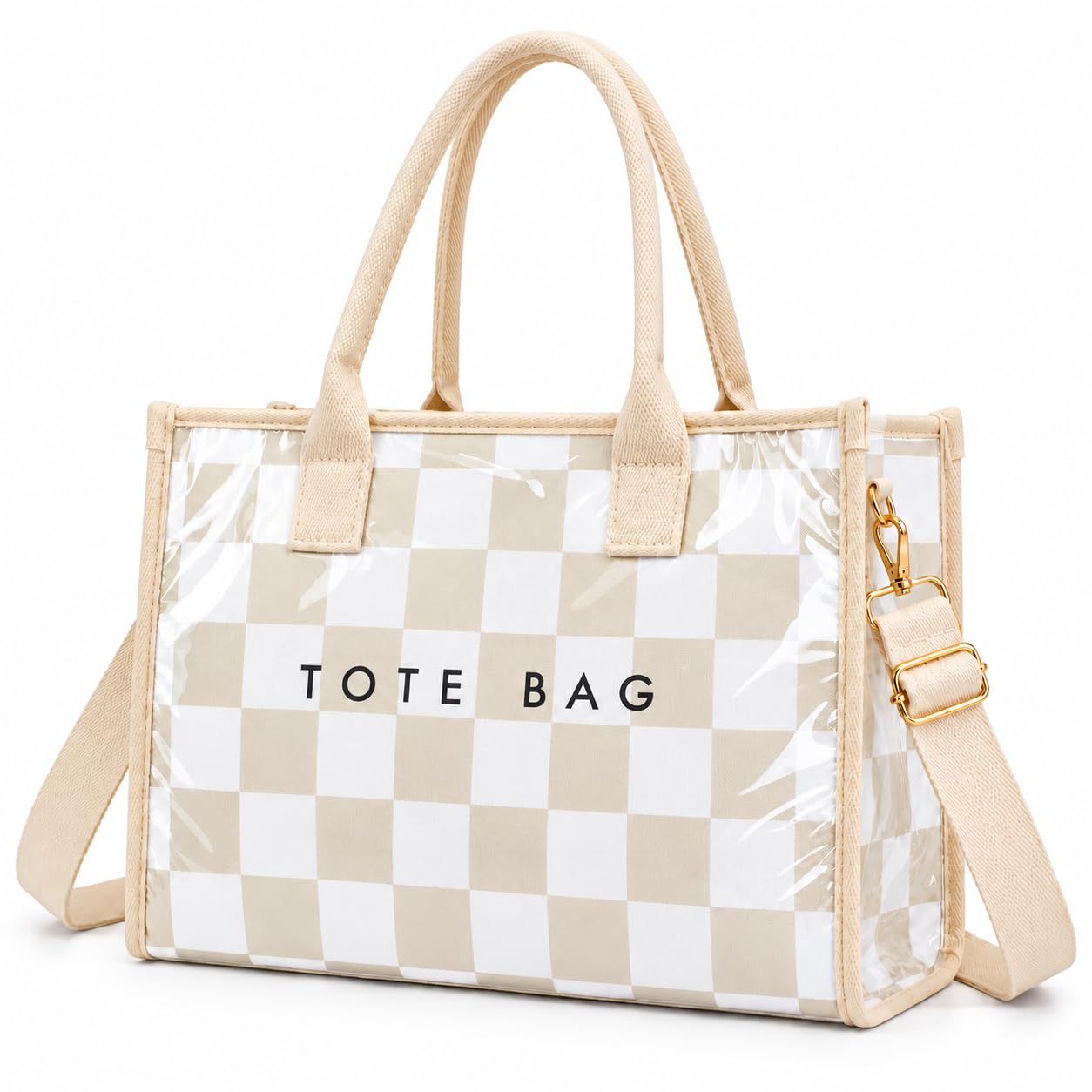GISMTR Women's PVC Letter Print Tote Bag, Purse with Shoulder Strap