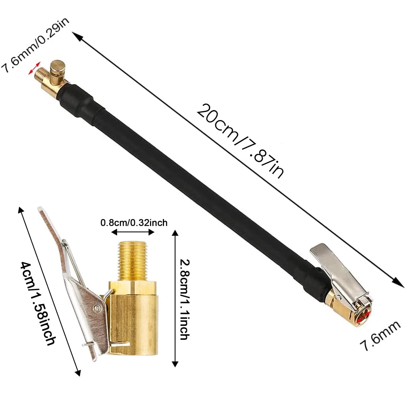 2 Adattatori Valvola Auto In Rame - Prolunga Per Gonfiaggio Pneumatici, 39mm, Nichelato - Foto 8