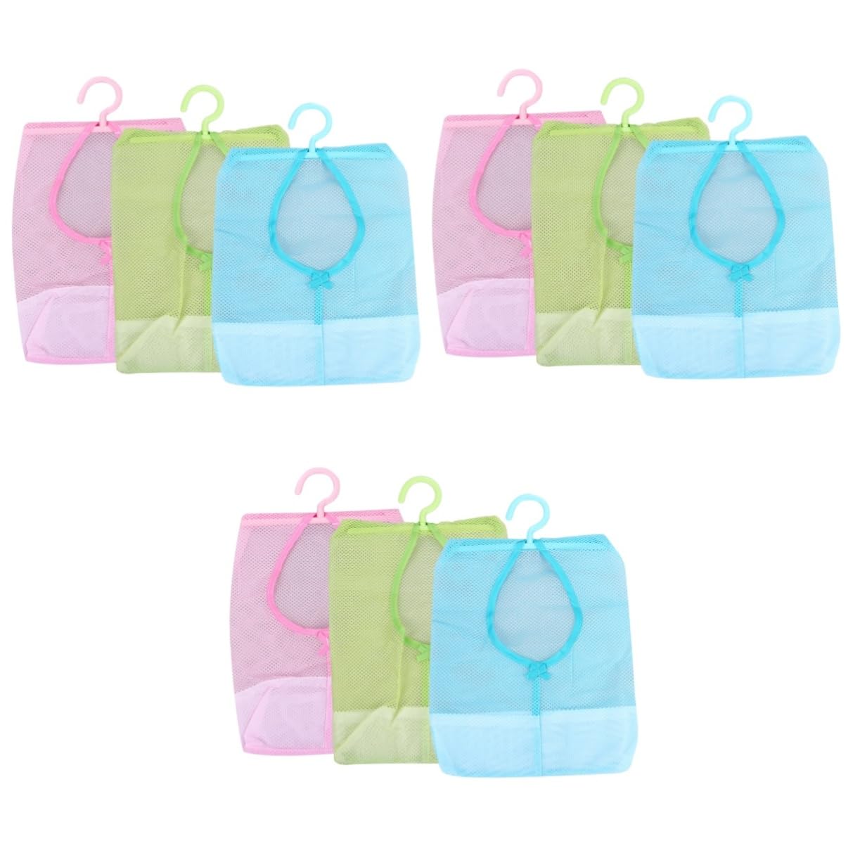 MAGICLULU 9pezzi Per Asciugatura e Organizzazione Sacchetti Multifunzione Per Lavanderia Giocattoli e Cuscini Colori e Rosa Facile Appendere e