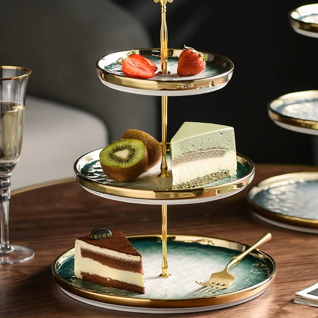 Cupcake Fruit Basket 3-Tier Cake Stand - Elegant Dessert Cupcake Stand - Pastry Serving Tray Platter for Tea Party, Wedding and Birthday Fruit Bowl Plate (Color : 1)