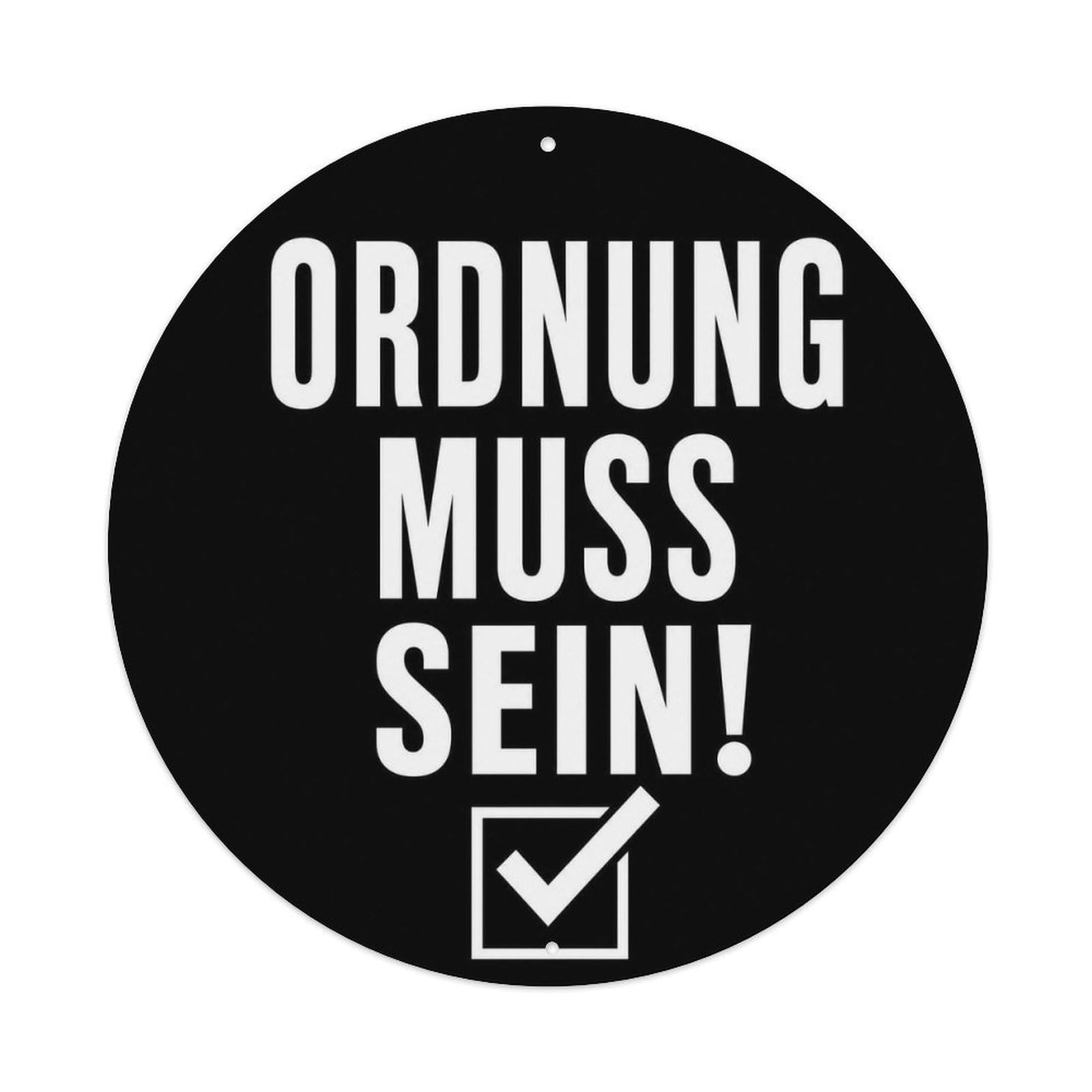 Olyhtr 8X8inch Classic Style Orderly Rules Satire Typography German Nostalgic Type Metal Tin Sign