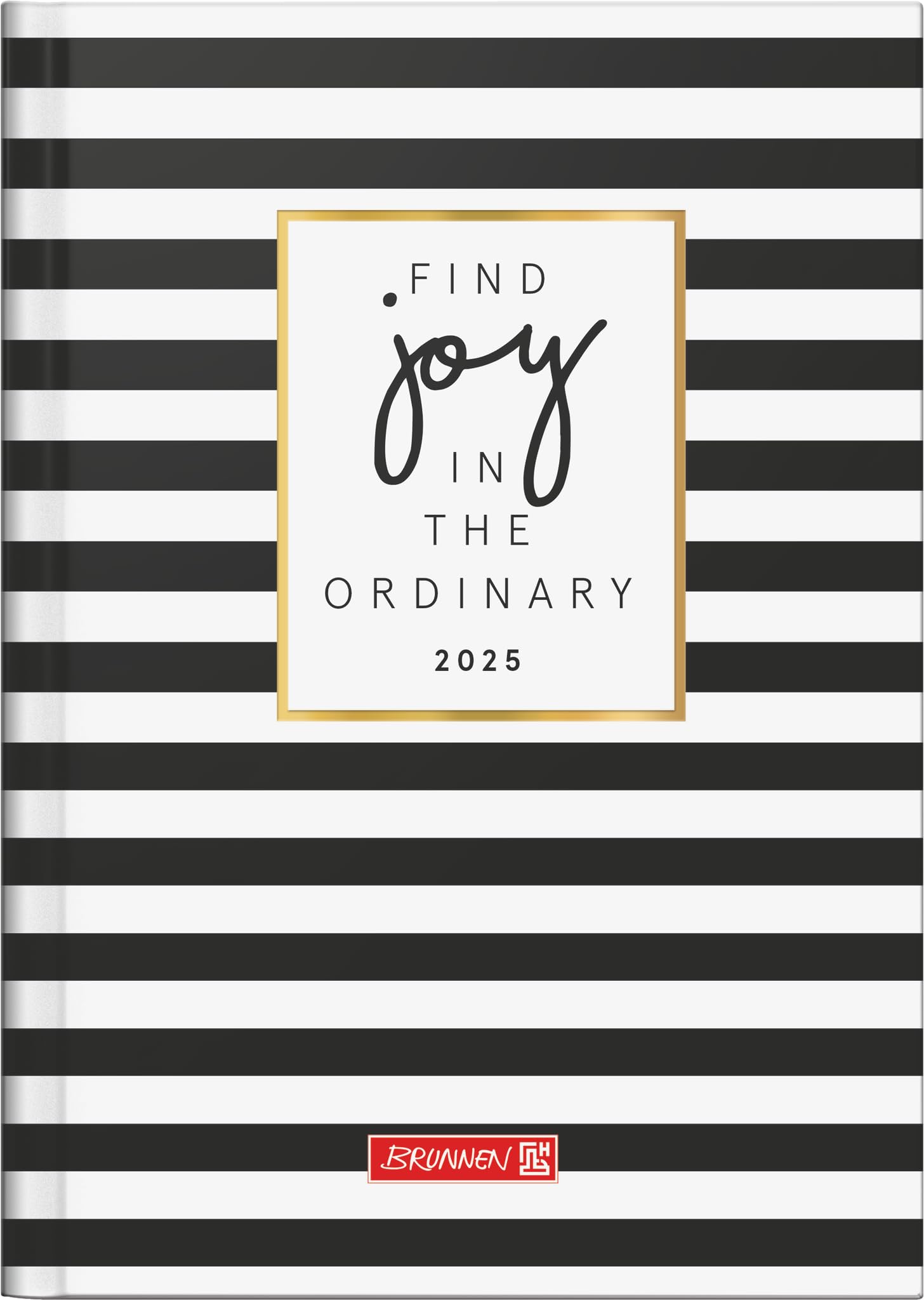 BRUNNEN Book calendar model 796 (2025) "Stripes", 2 pages = 1 week, A5, 128 pages, graphic cover
