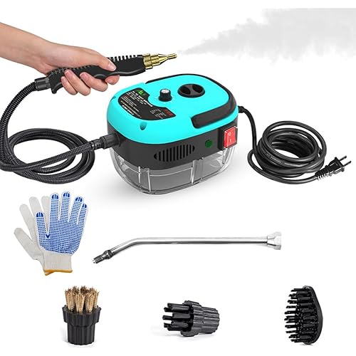2500W High Temperature Pressurized Steam,Handheld Steam Cleaners for Home Use,Portable Steam Cleaning Machine,10S Fast Heating,with 3 Brush Heads (Blue)