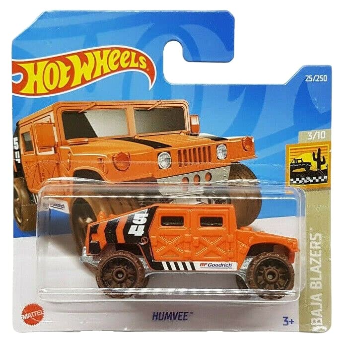 Hot Wheels - Humvee - Baja Blazers 3/10 - HCV03 - Short Card - BFGoodrich - Orange - Mattel 2022