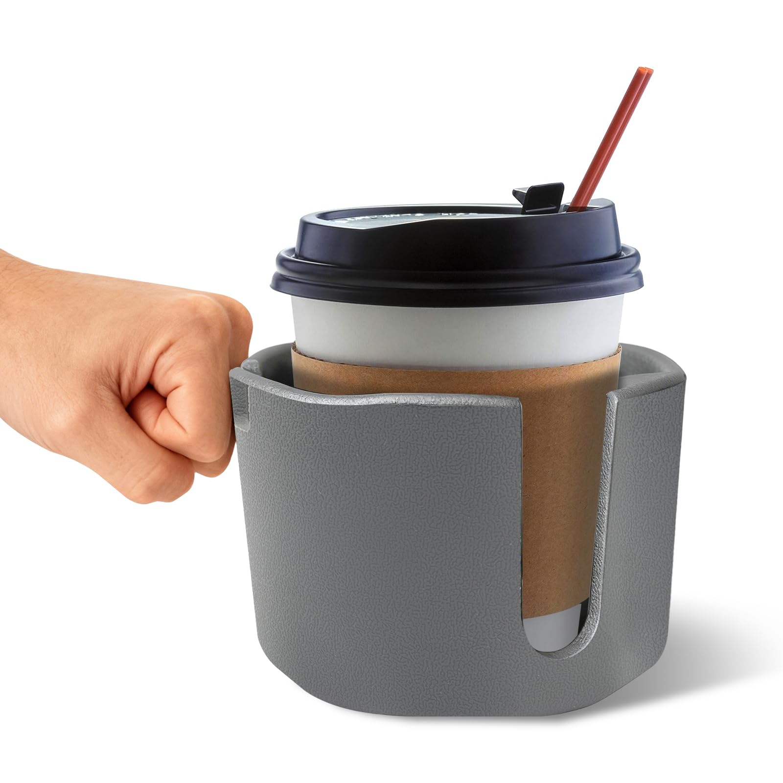 Heavyrain Suction Cup Holder with Removable Anti-Spill Design | Tip-Proof Drink Holder for Desk, Bedside, RV & Boat | Tacky Base & Walled Profile to