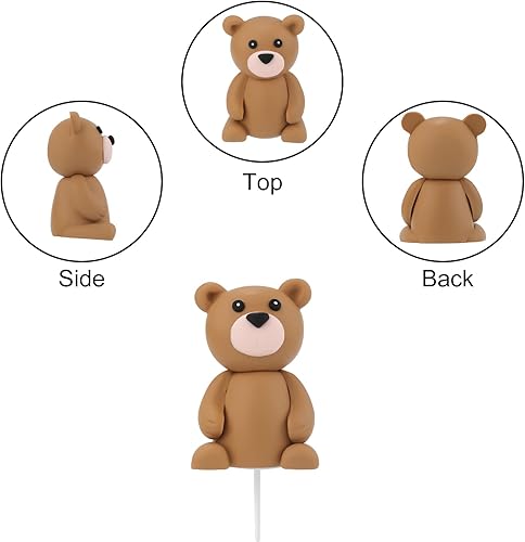 Miniatura 3 de Decoración para tartas de oso de peluche, 2.8 x 1.8 pulgadas/2.8x1.8 in, oso de peluche, decoración de pasteles para baby shower, aniversario,