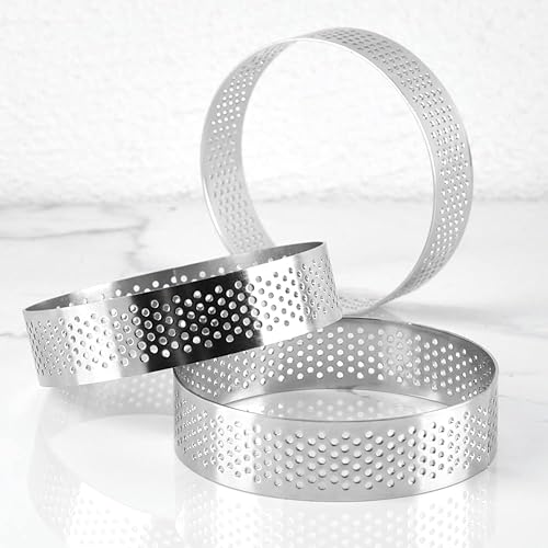 Miniatura 6 de Guowall Anillo para tarta de acero inoxidable, molde de metal para pastelería para tartaleta circular, postre francés, corteza de tarta de fruta