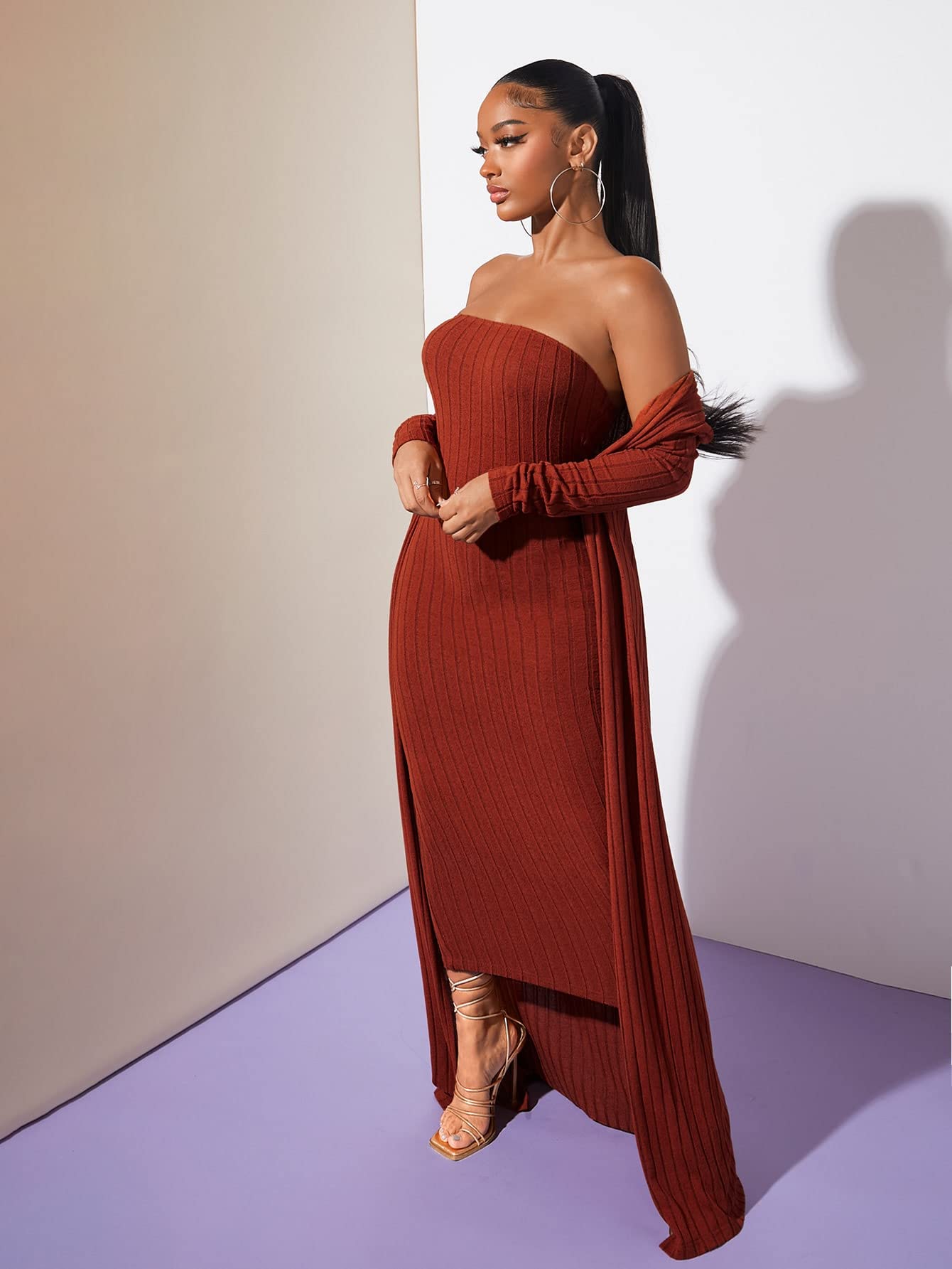 bodycon fitted brown dress tube transparent background Amazon.com: Neeno Women's Dresses Solid Tube Bodycon Dress Dress for Women  (Color : Rust Brown, Size : Medium) : Clothing, Shoes & Jewelry