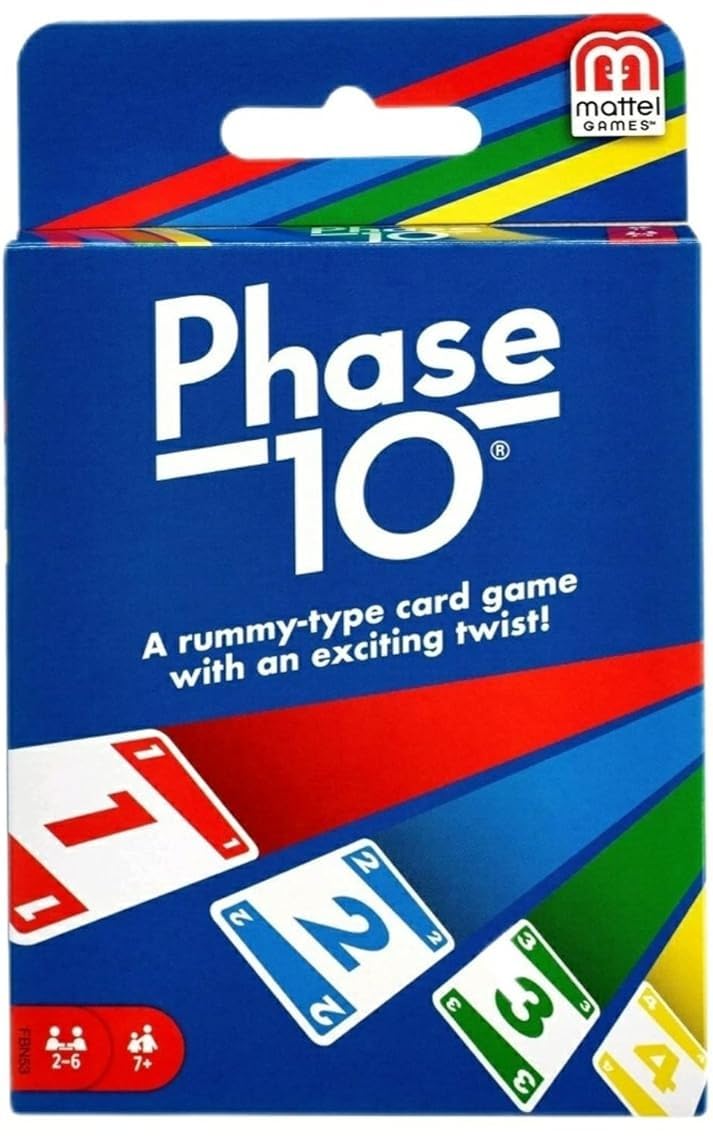 Mattel Uno No Mercy, Uno and Phase 10 Lot de 3 jeux de cartes