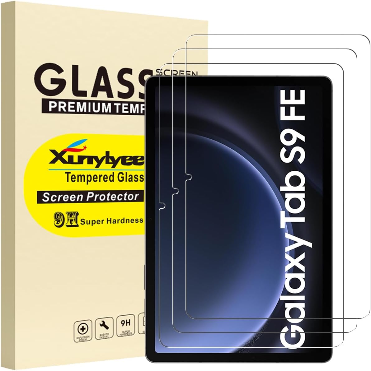 Screen Protector for Samsung Galaxy Tab S9 FE 10.9 inch Bubble Free Tempered Glass Film Easy Installation Galaxy Tab S9 FE 10.9"/ Galaxy Tab S9 11 Inch Transparent