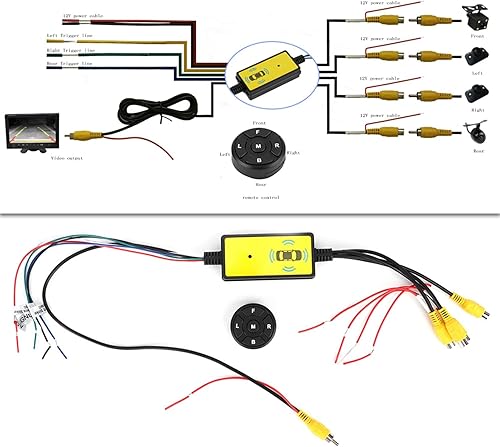 Convertidor de captura de video para automóvil, convertidor inteligente de video para automóvil, 4 entradas, 1 interruptor de salida, sistema de