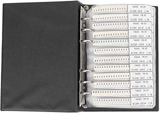 Jeanoko 1206 Series 170 Types Durable Resistors Sample Book Black Resistors Kit Book Assortment Kit Electronic Components for Electronic Professionals Enthusiasts