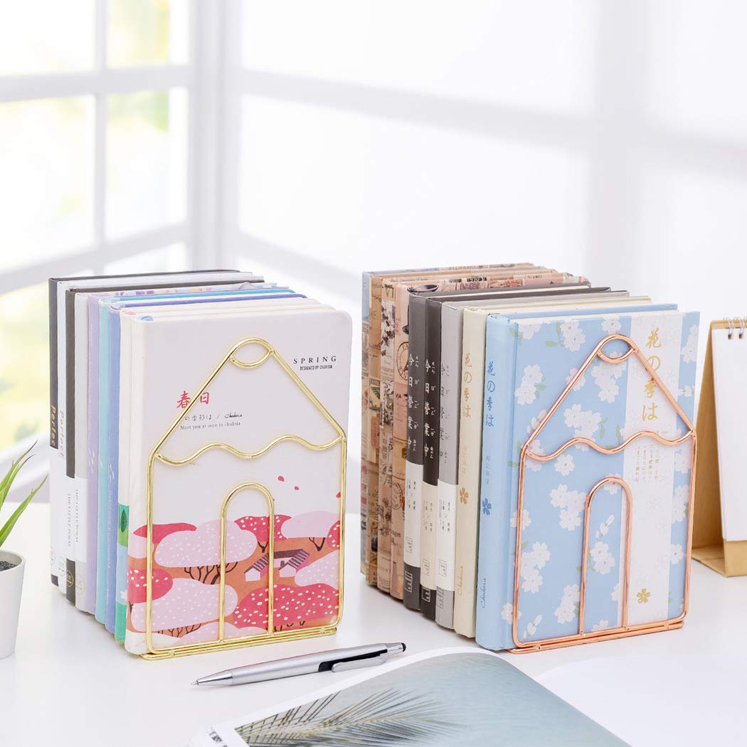 Reggilibri Metallico Minimalista - Fermalibri A Cactus Oro Per Scrivania - Foto 9