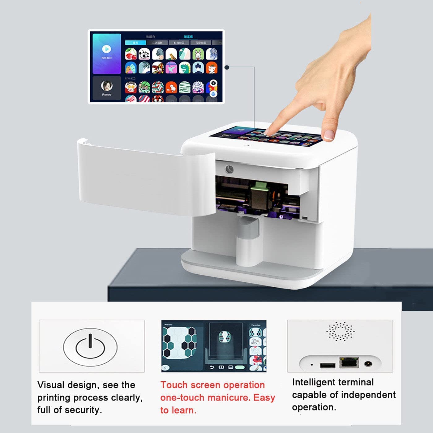 Amazon.co.jp: 3Dスマート自動ネイルプリンター、ポータブルネイル