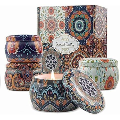 VETOUR 4 Piece Aromatherapy Soy Candle Set Cover