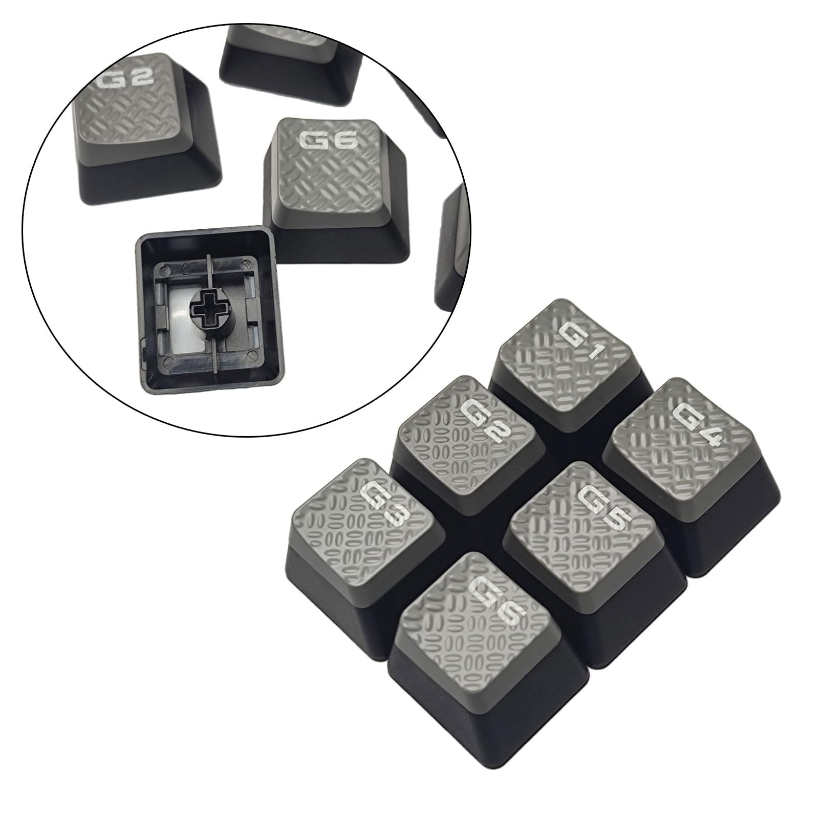 6 unidades G1 / 2/3 / 4/5 / 6 teclas antideslizantes de ABS retroiluminadas, textura antideslizante, teclas para castigo K95 teclados gaming, tapas de teclas ABS