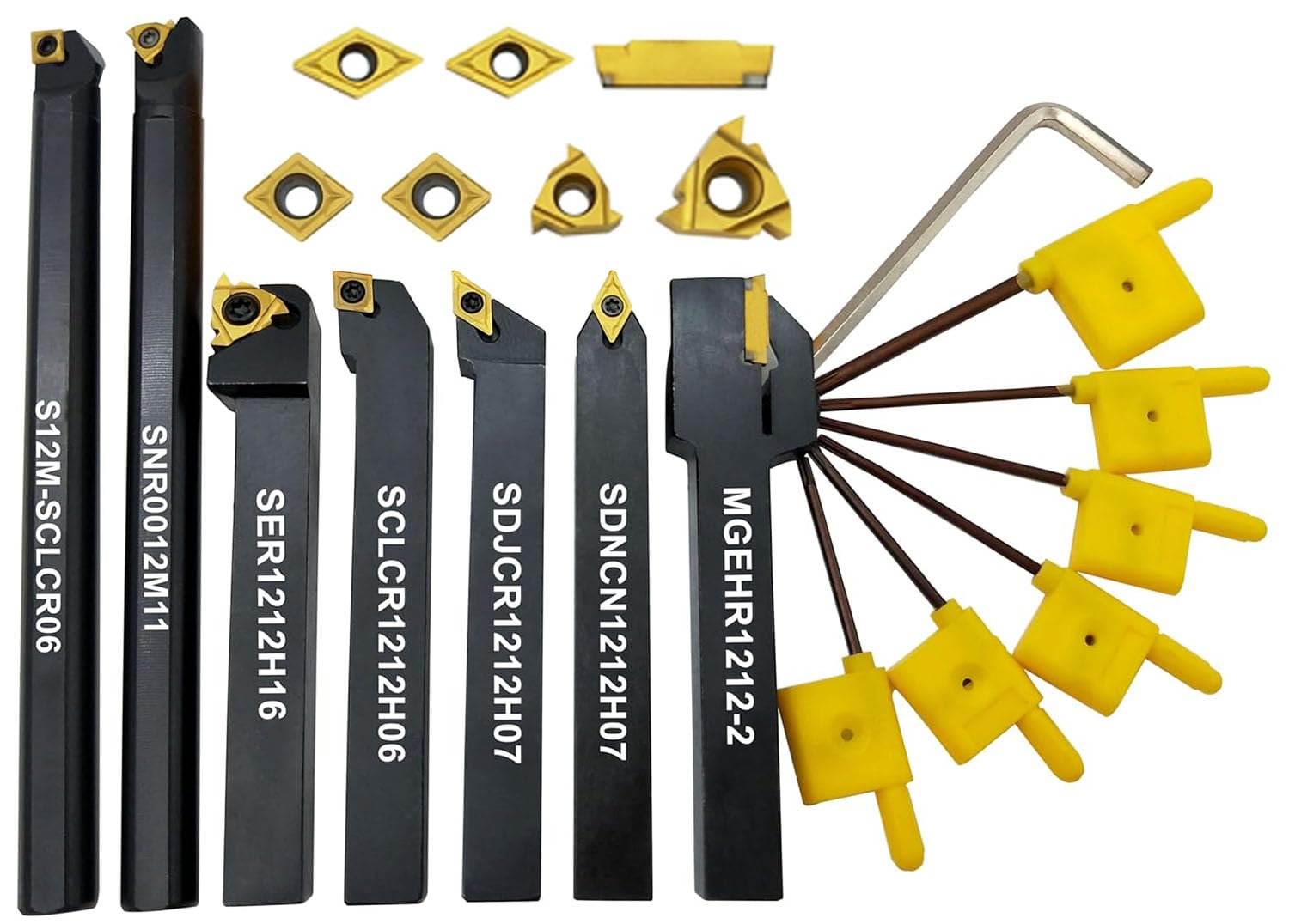 21 szt. 1/2" dłuto tokarskie 12 mm z ostrzami z twardego metalu | CCMT21.51 DCMT21.51 16ER AG60 11IR A60 MGMN200 dłuto tokarskie 12x12 CNC płyty obrotowe z twardego metalu wkładka narzędziowa