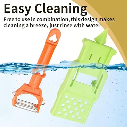 Miniatura 4 de Pelador de verduras Pelador multifuncional 2 en 1, Pelador de Papas Electrico, pelador de verduras de juliana mejorado 2025, juego de utensilios de