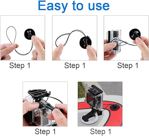 Miniatura 4 de Correa de seguridad para cámara de acción, compatible con GoPro Hero 12, 11, 10, Insta360 X4 X3, DJI OSMO, SJCAM, AKASO - Soportes para casco de