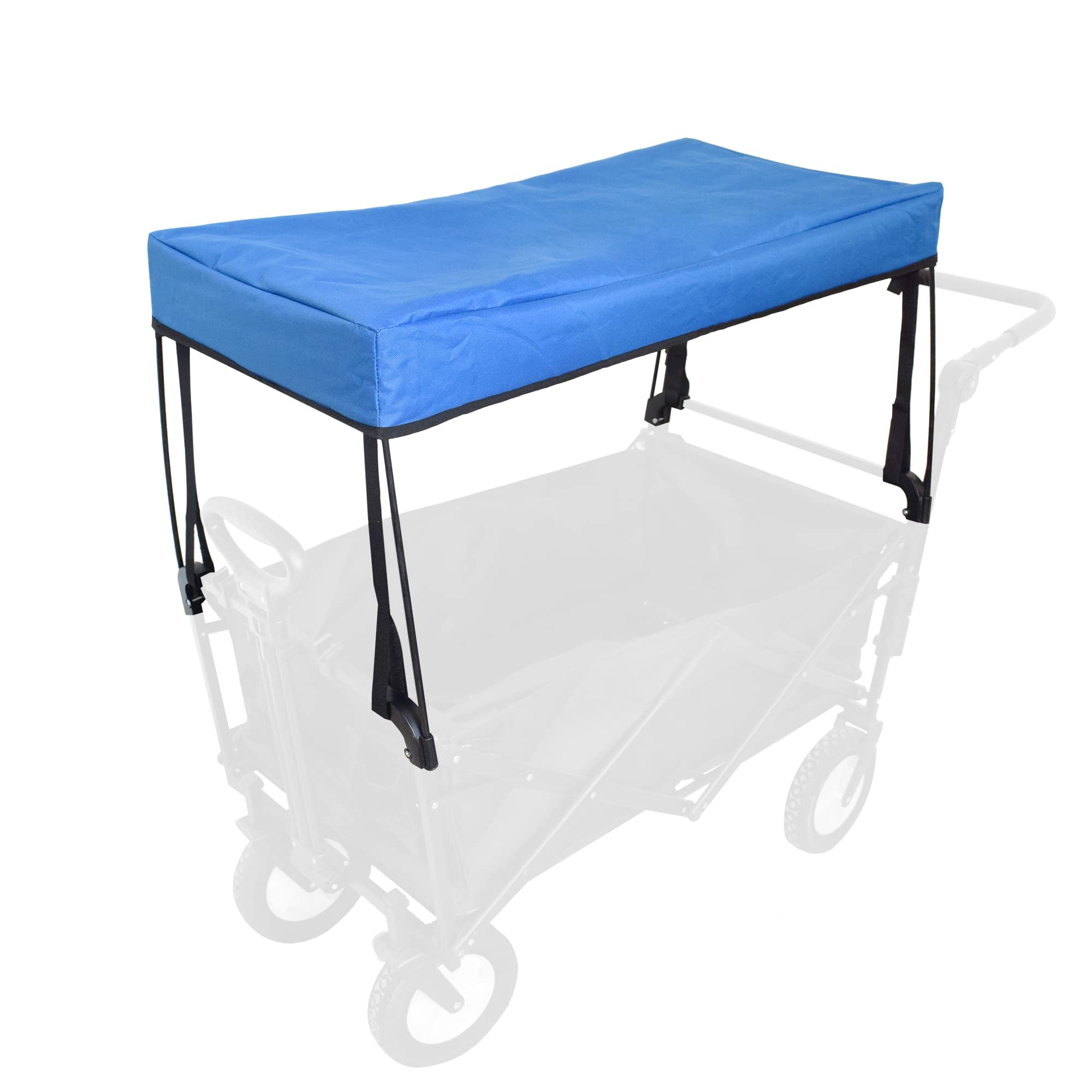YEEDOIDO Canopy for Wagon Attachment, Awning Shade Cover for Kids Folding Collapsible Beach Utility Grocery Push Pull Wagon Cart Replacement Waterproof Removable Foldable Portable Blue