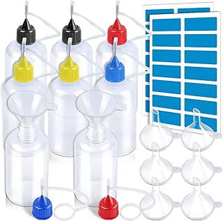 50ml Precision Tip Applicator Bottles, LEOBRO 8 PCS Squeeze Glue Applicator Bottles with 8 Fine Needle Tips, for Acrylic Painting, Quilling, Alcohol Ink, Include 28 PCS Sticker, 8 PCS Mini Funnel - coolthings.us