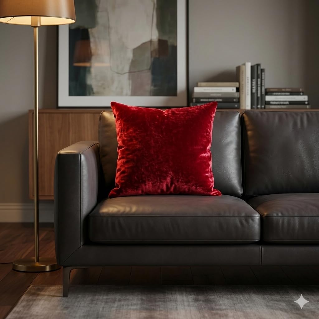 Red Velvet Cushion 12x12 Inch Pack of 7 | Soft Zip Cushion 1