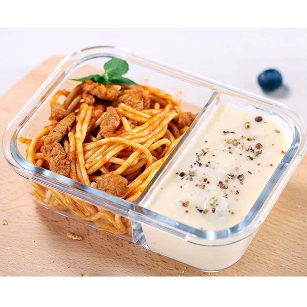 Lunch Box, Bento Box, Contenitore for la conservazione degli alimenti, Lunch Box in vetro for la conservazione degli alimenti, Lunch Box completamente isolato e separato, Il forno a microonde può risc