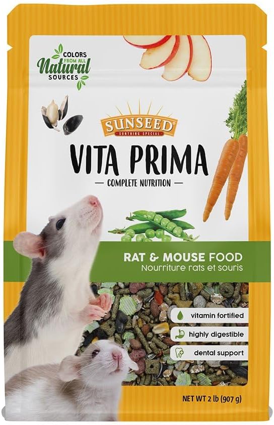 Sunseed Vita Prima Complete Nutrition Rat & Mouse Food, 2 LBS