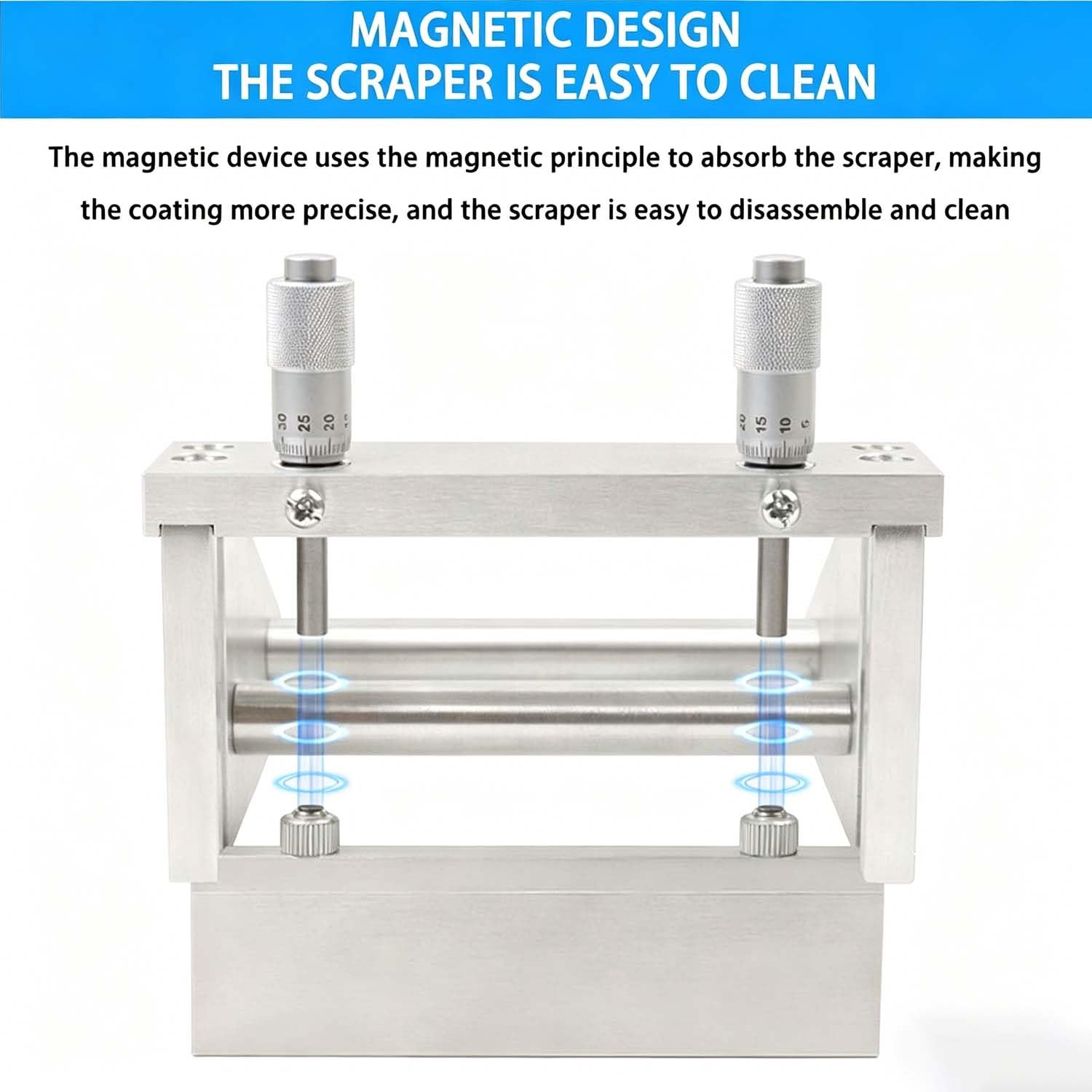 Aplicador de película ajustable, máquina de recubrimiento con cuchilla de laboratorio ajuste de espesor 0 a 3500 µm alta precisión de ±10 µm para recubrimiento de pintura y tinta(200MM)