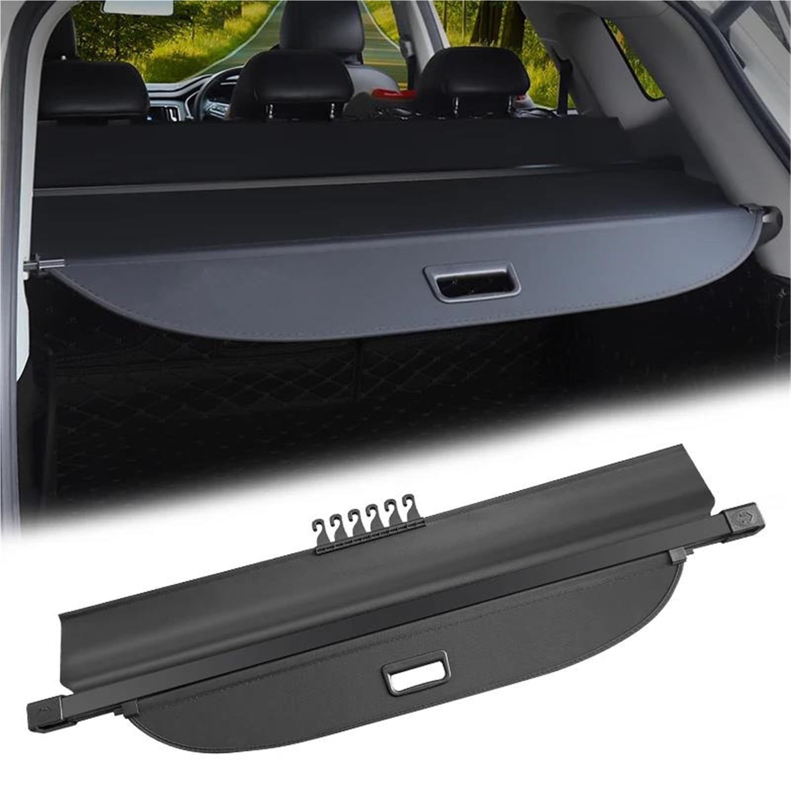 Generisch Kofferraumabdeckung Für Citroen Für Grand C4 Für Picasso 7 Sitzer 2014-2018 Versenkbare Trunk Cargo Abdeckung Anti-Peeping Schild Privatsphäre Auto Zubehör Laderaumabdeckung(Canvas)