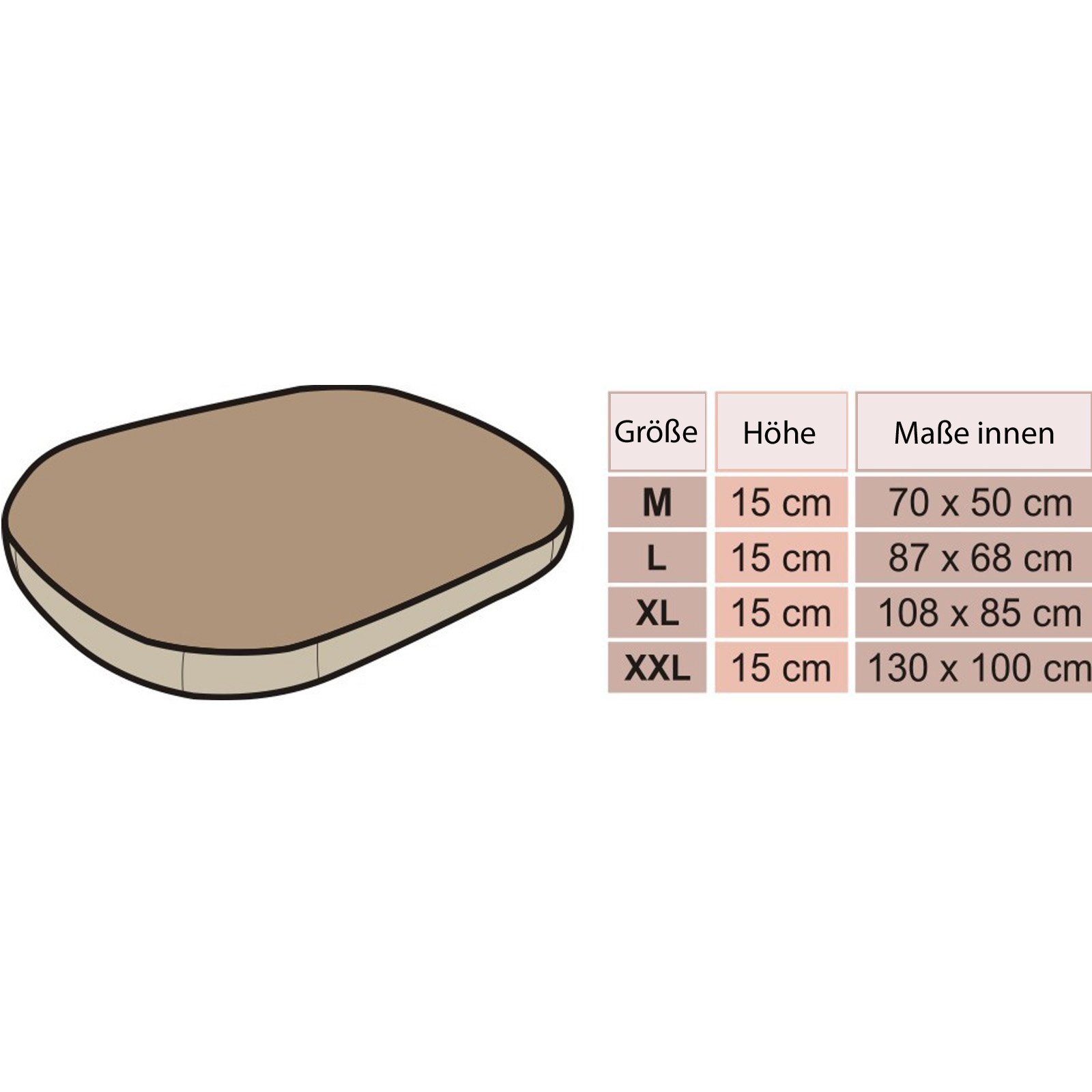OVAL Hundematratze, Hundebett für Kleine, Mittlere, Große Hunde - Robustes, wasserdichtes Hundekissen, kuscheliges Schaum Tierbett, Outdoor & waschbar - 108x85x15cm Braun mit Muster