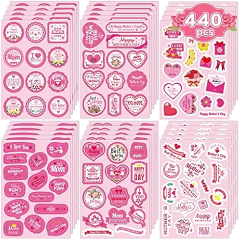 Joy Bang Happy Mothers Day Stickers Mother’s Day Stickers Bulk Round Happy Mothers Day Stickers Large Labels for Gift Cards Decorations Cover