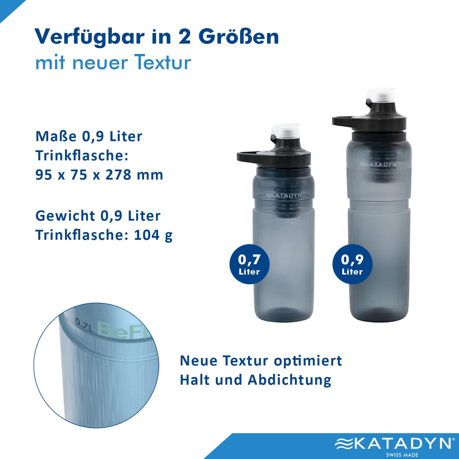 Katadyn BeFree AC Bottle 0.9L Outdoor Trinkflasche mit 2-fach Wasserfilter ultraleicht | Hohlfaser und Aktivkohle | Camping Wandern Fahrrad Trekking Reisen | BPA-frei