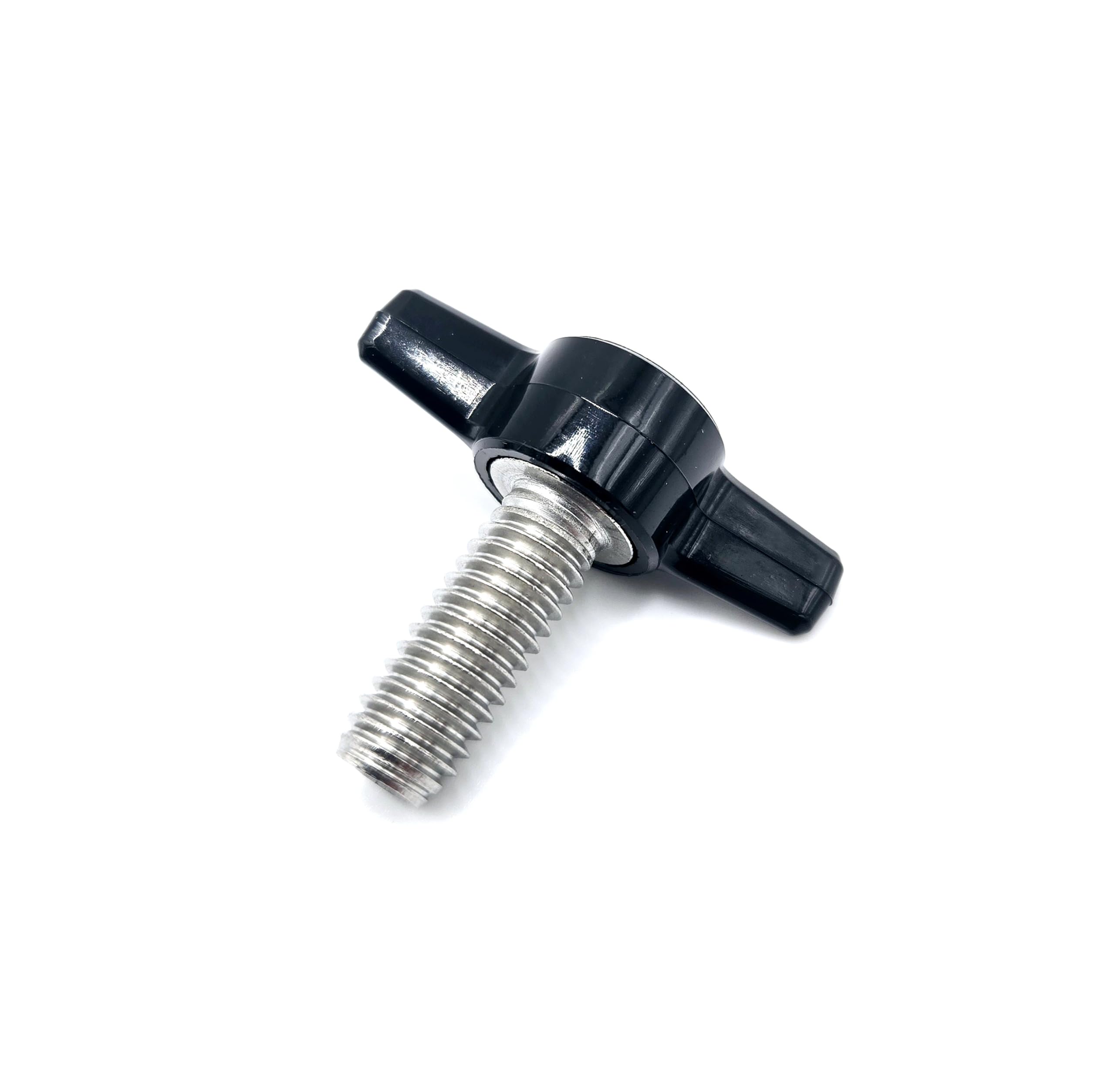 3/8"-16 Thumb Screw T-Bolts with Black Plastic Tee Wing Clamping Knob 304 Stainless Steel Standard Coarse Thread Rust-Proof for Indoor/Outdoor Use (1"