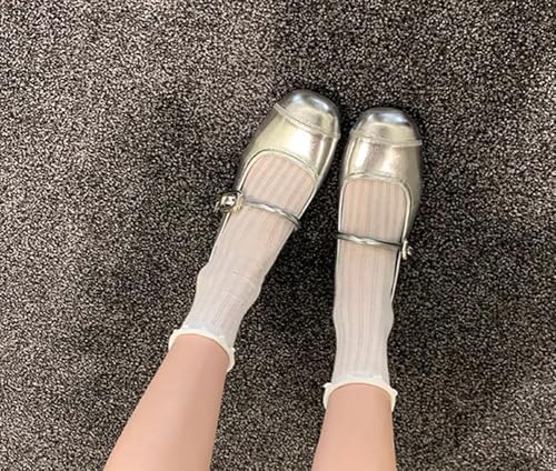 Niction Mary Jane Shoes Flats for Women PU Leather Round Toe Buckle Adjustable Strap Comfortable Slip on Ballet Dressy Flats for Work Casual Shoes2