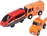 Vista 1 de 3pcs Locomotive Train Toys Battery Operated Magnetic Design Powerful Engine with Manual and Electric Modes, Suitable for Children Toys, Ideal Gift