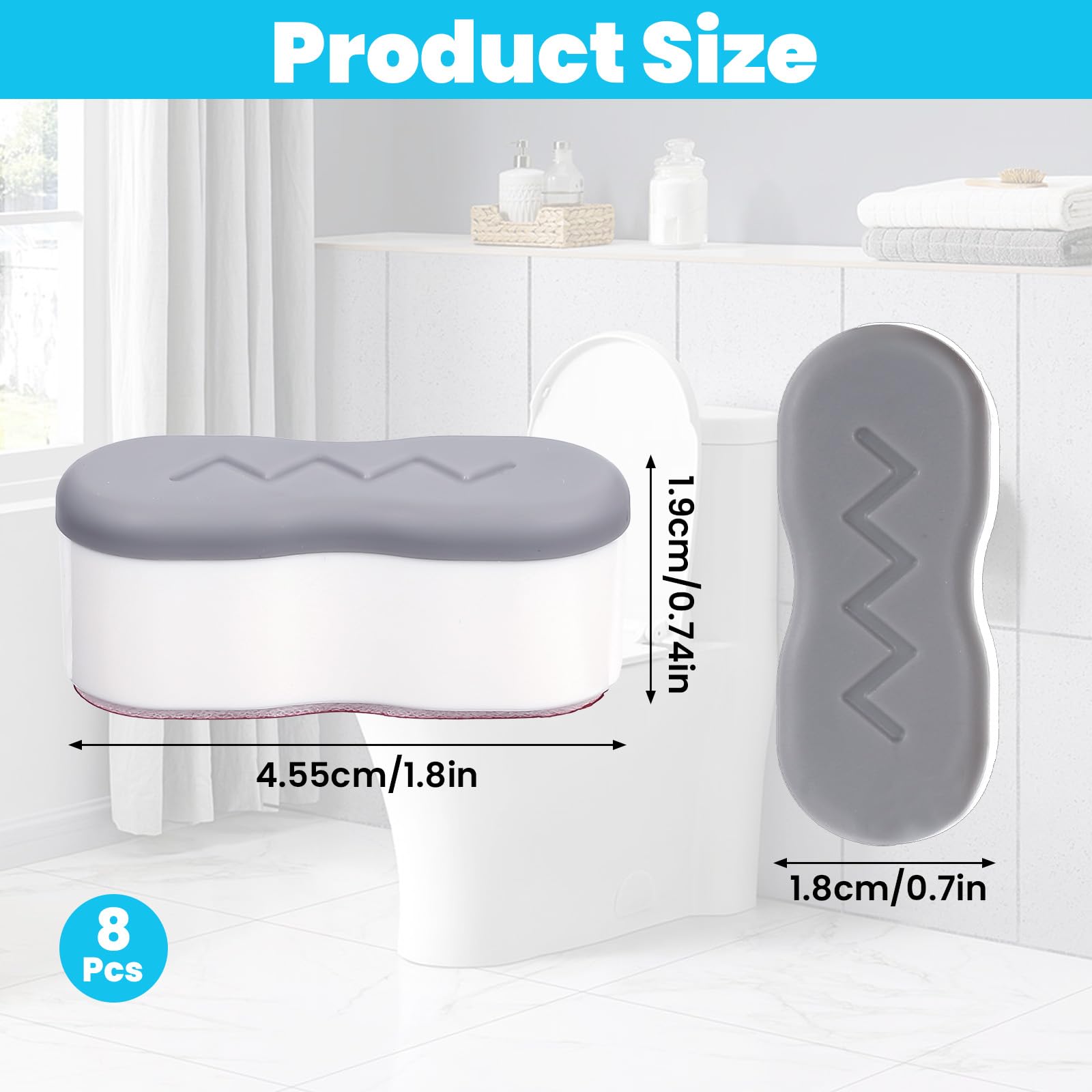 8 Pcs Toilet Seat Bumpers Universal Buffer Toilet Lid Bumpers for Bidet Strong Adhesive Toilet Seat Spacers Bidet — view 3