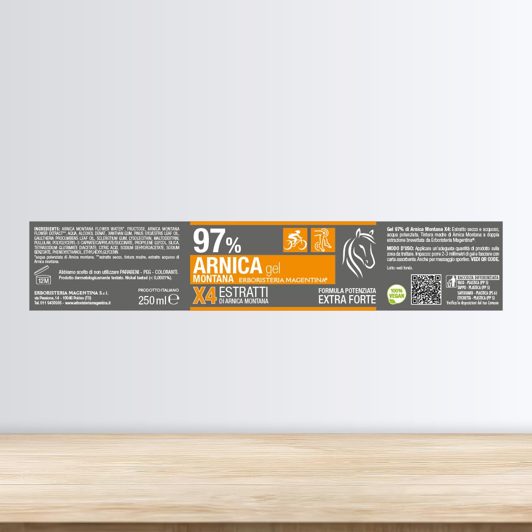 Erboristeria Magentina Arnica 97% Gel 250 ml - Formula Potenziata Extra Forte