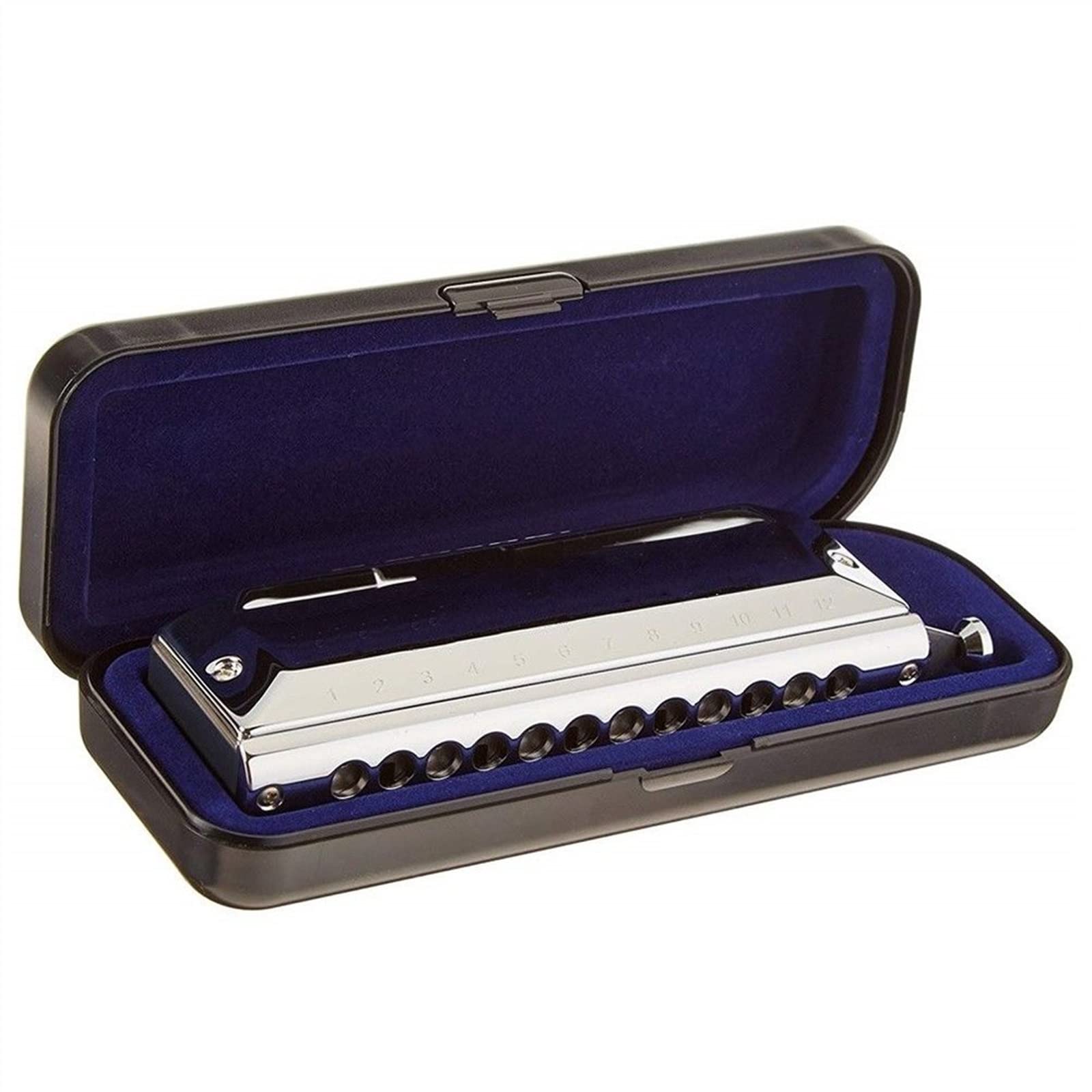 Armonica A Bocca Professionale Chiave per Armonica Cromatica di C 48 Ance in Ottone 12 Fori Strumenti Musicali per Armonica Professionale