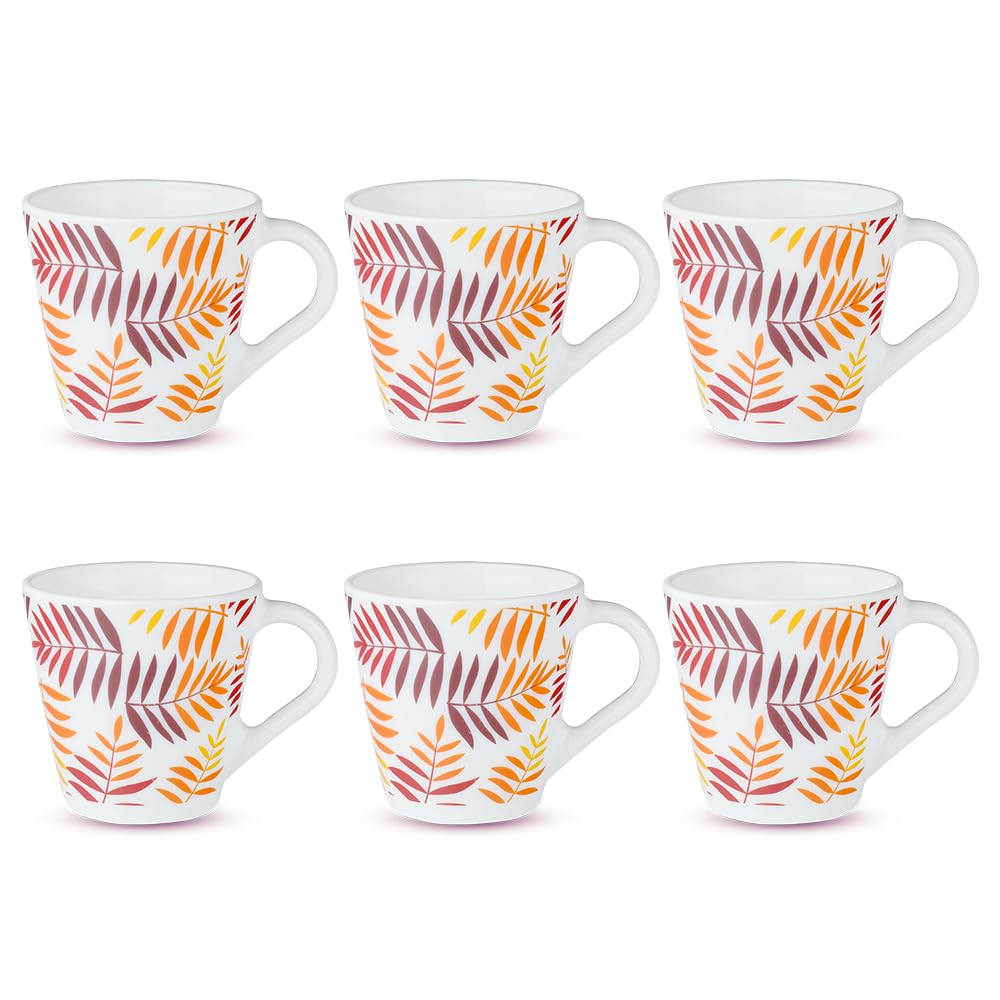 Larah by Borosil Novelty Series Costa Opalware Mug, Set of 6 Tea/Coffee Mugs, 110 ml Each, Microwave & Dishwasher Safe, Bone-Ash Free, Crockery Set Ideal for Daily Use & Gifting, White (B0C2TQG9M7) Amazon Price History, Amazon Price Tracker