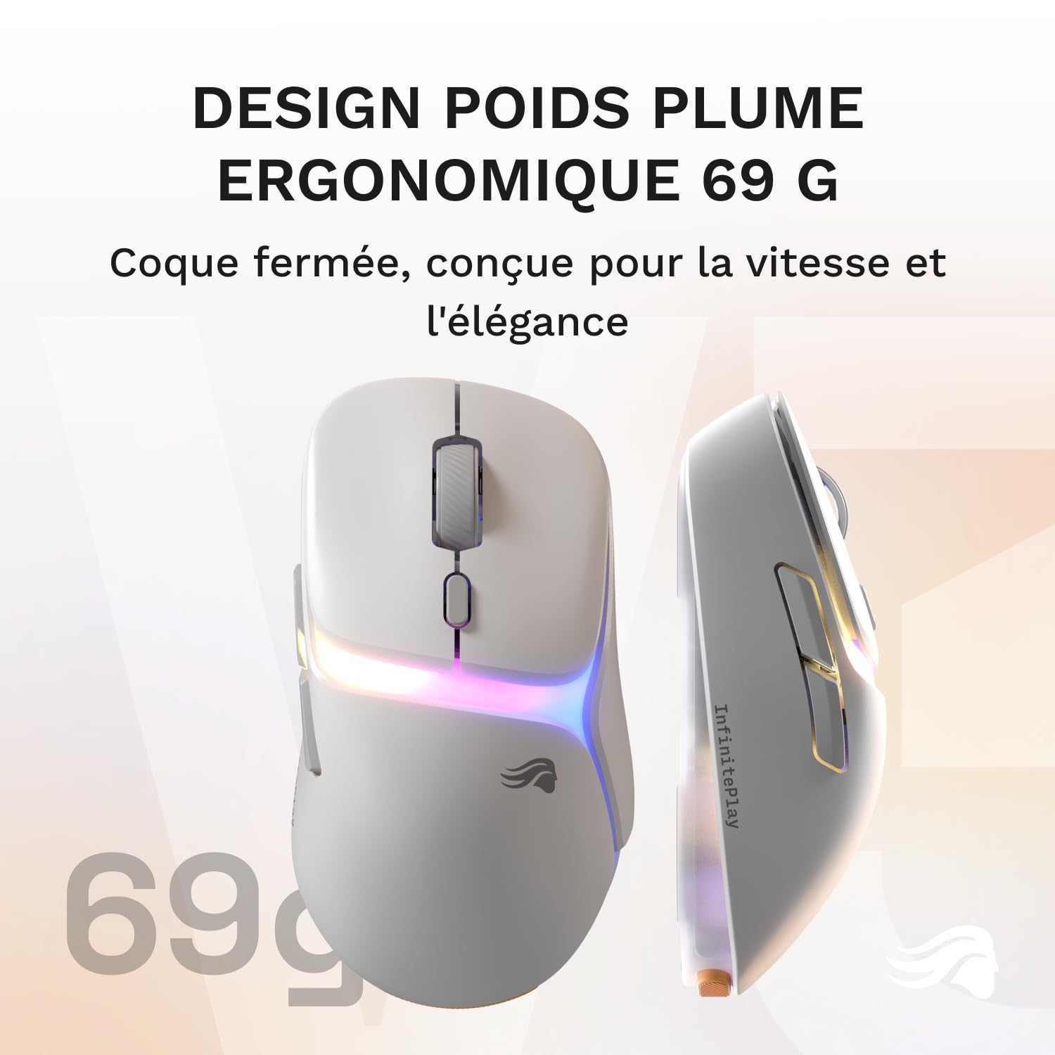 GLORIOUS Model D 3 Souris Gaming sans Fil (Blanc)