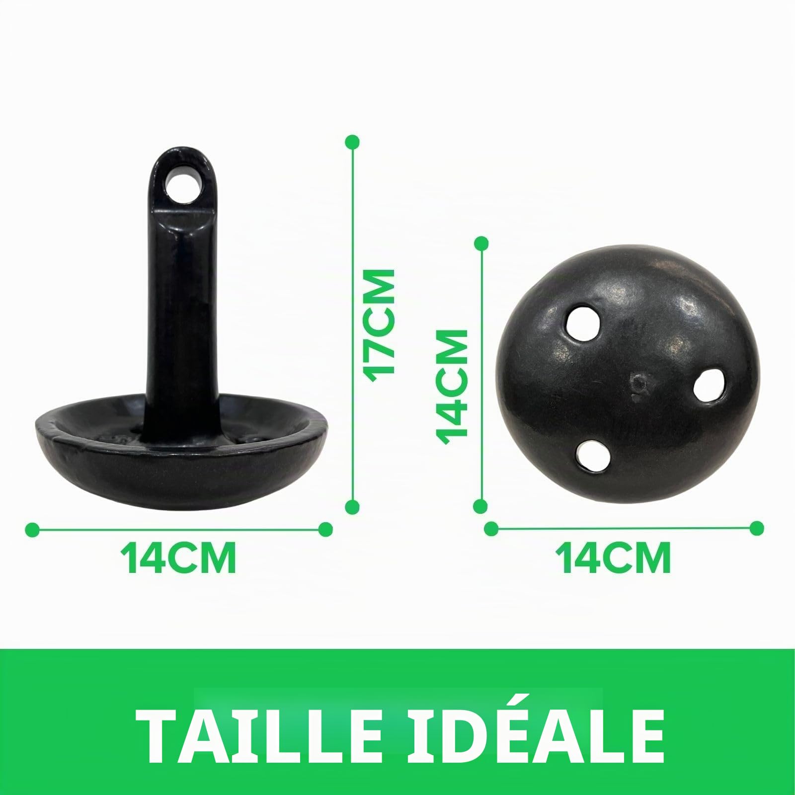 BeGrit 5 LB Ancre de Bateau kit Petite Champignon Ancre pour Canoë Jet Ski | Ancrage Kayak en Acier Carbone pour Sup & Paddle Board Bateaux avec 10 m Corde de Remorquage et Bouée et Sac de Transport
