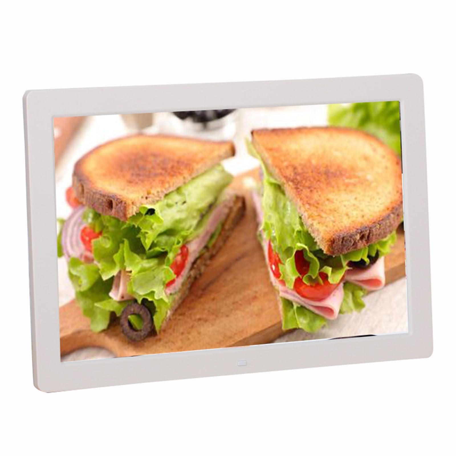 MYUYEE 15.4-Inch 1080P Digital Photo Frame, Wall-Mounted Advertising Display, With Loop Playback Function (White)